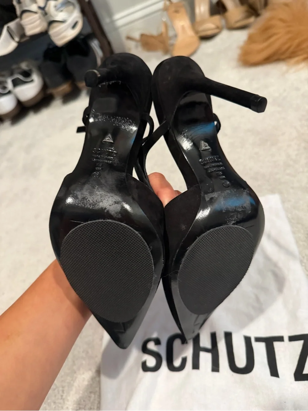 SCHUTZ - Boris 75MM Suede Slingback Pumps.